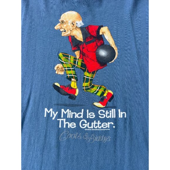 Vintage Delta Pro Weight XL Graphic T-Shirt "My Mind Is Still In The Gutter" Bow - Picture 2 of 5